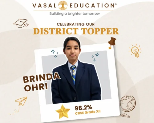 “Brinda Ohri Shines as District Topper with 98.2%  “
